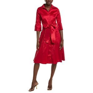 Rene Ruiz Womens  Mikado Shirt Dress, Red